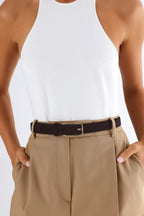 Billini HELENA BELT in DARK CHOCOLATE SUEDE-GOLD