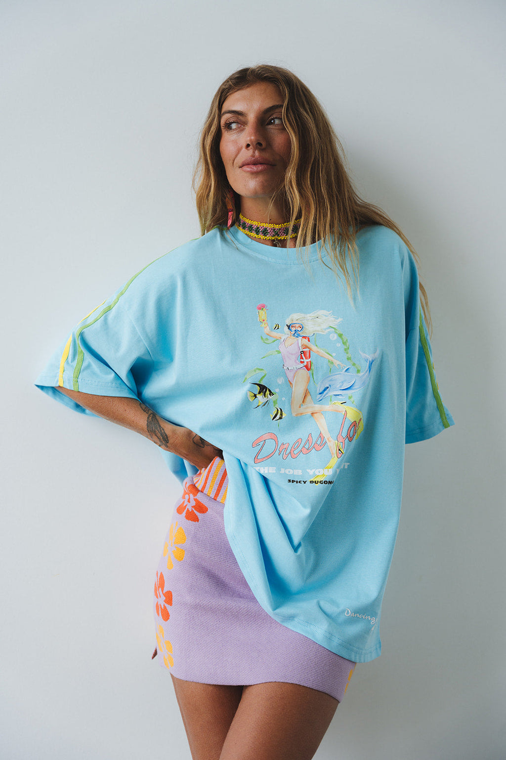 Spicy Dugong Dress For The Job You Want Tee in BLUE in Single