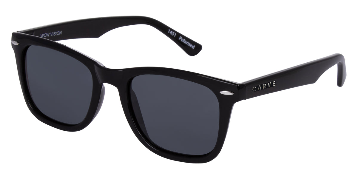 Carve Wow Vision - Polarized Gloss Black Frame Sunglasses in Single