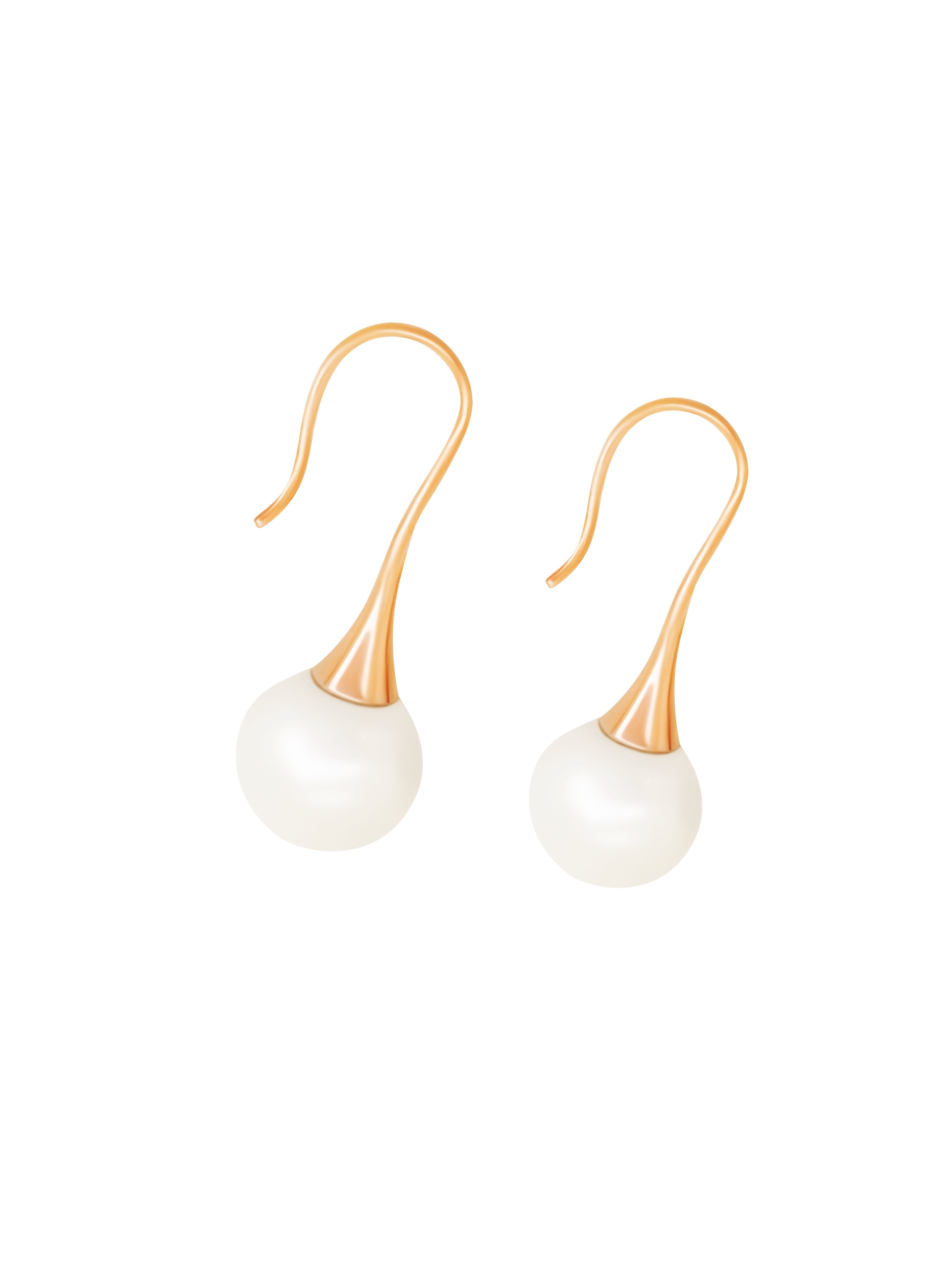 MiKi Jewellery Round Pearl Drop Gold in Default Title
