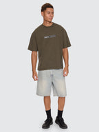 Thrills Co Paradise Built Oversize Box Crop Tee - Olive Night in Olive Night