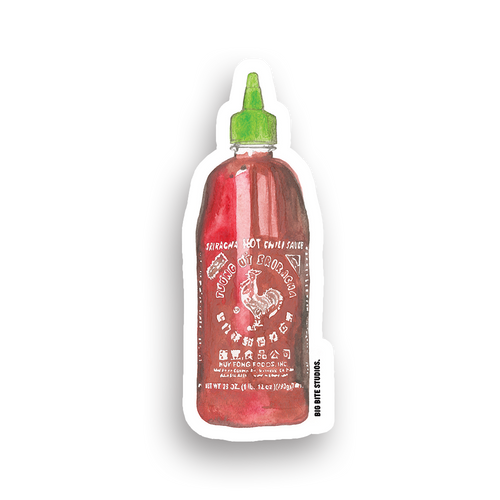 Big Bite Studios Sriracha Waterproof Sticker — By Big Bite Studios in Single