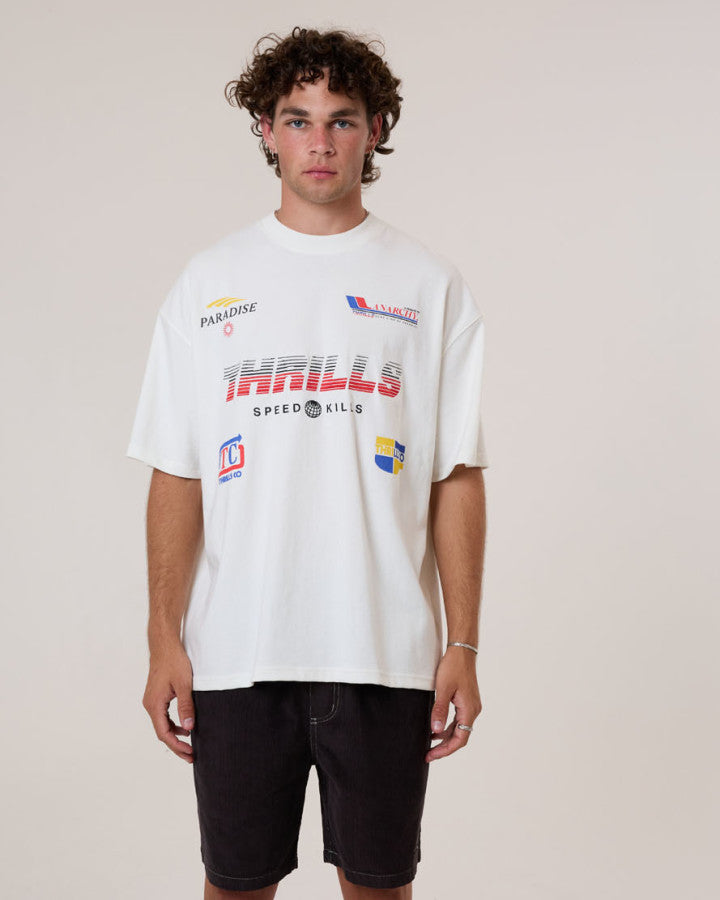 Thrills Anarchy In Paradise Box Fit Oversize Tee - Dirty White in Dirty White
