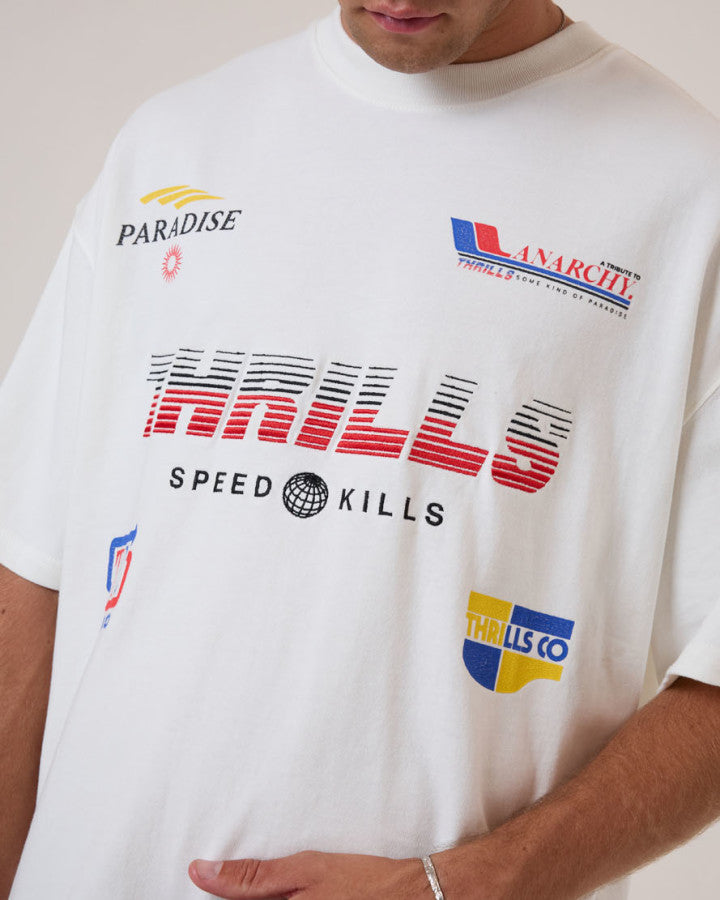 Thrills Anarchy In Paradise Box Fit Oversize Tee - Dirty White in Dirty White