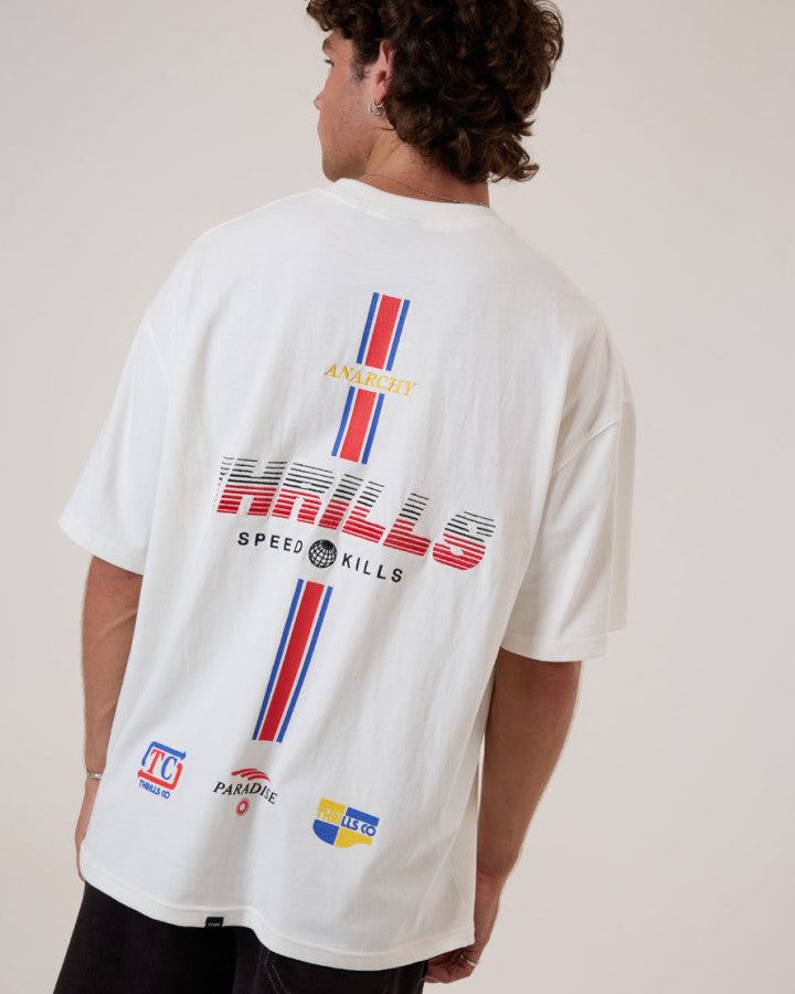 Thrills Anarchy In Paradise Box Fit Oversize Tee - Dirty White in Dirty White
