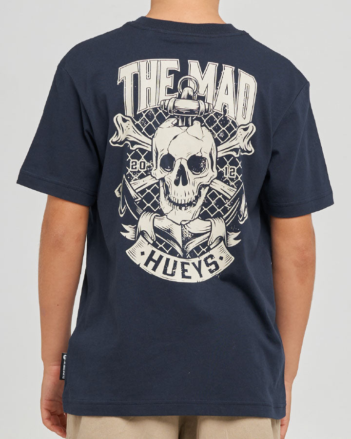 The Mad Hueys Anchor Skull | Youth Ss Tee in NAVY