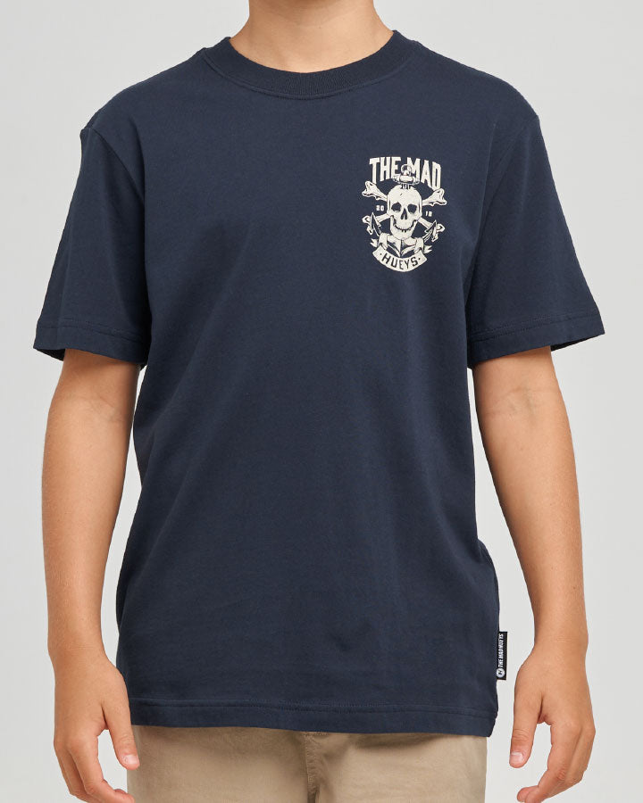The Mad Hueys Anchor Skull | Youth Ss Tee in NAVY