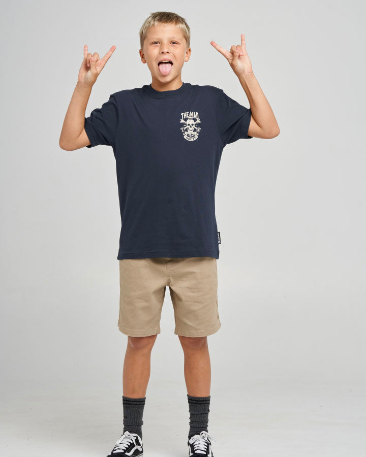 The Mad Hueys Anchor Skull | Youth Ss Tee in NAVY