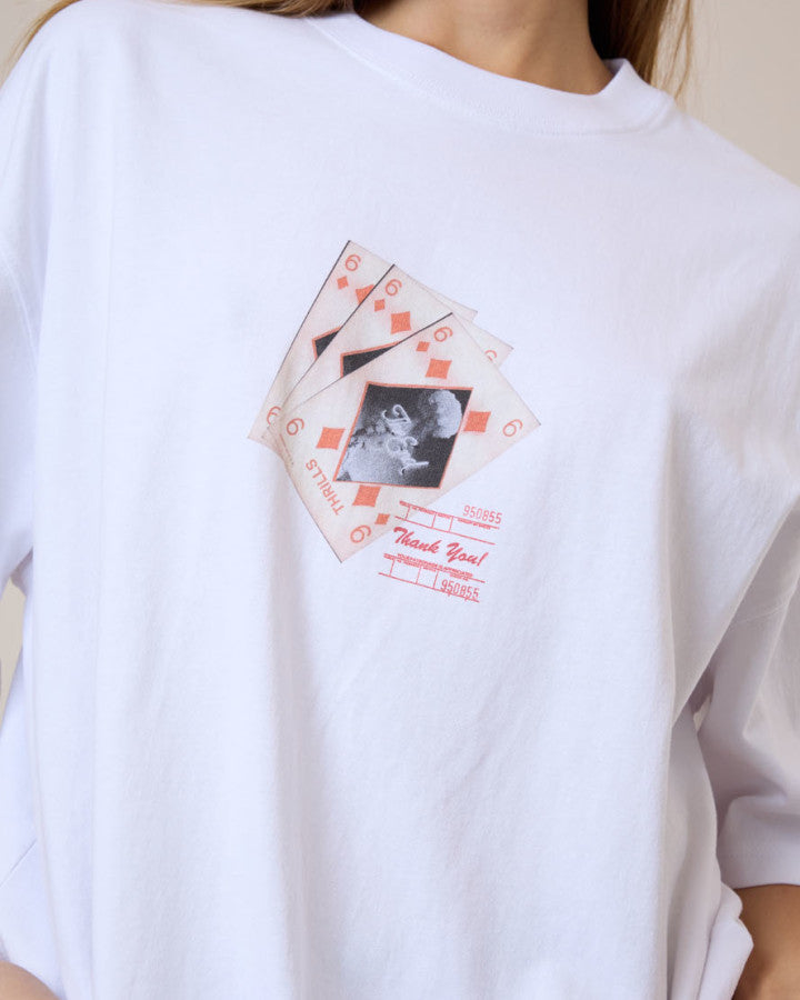 Thrills Appreciation Oversized Tee - White in White