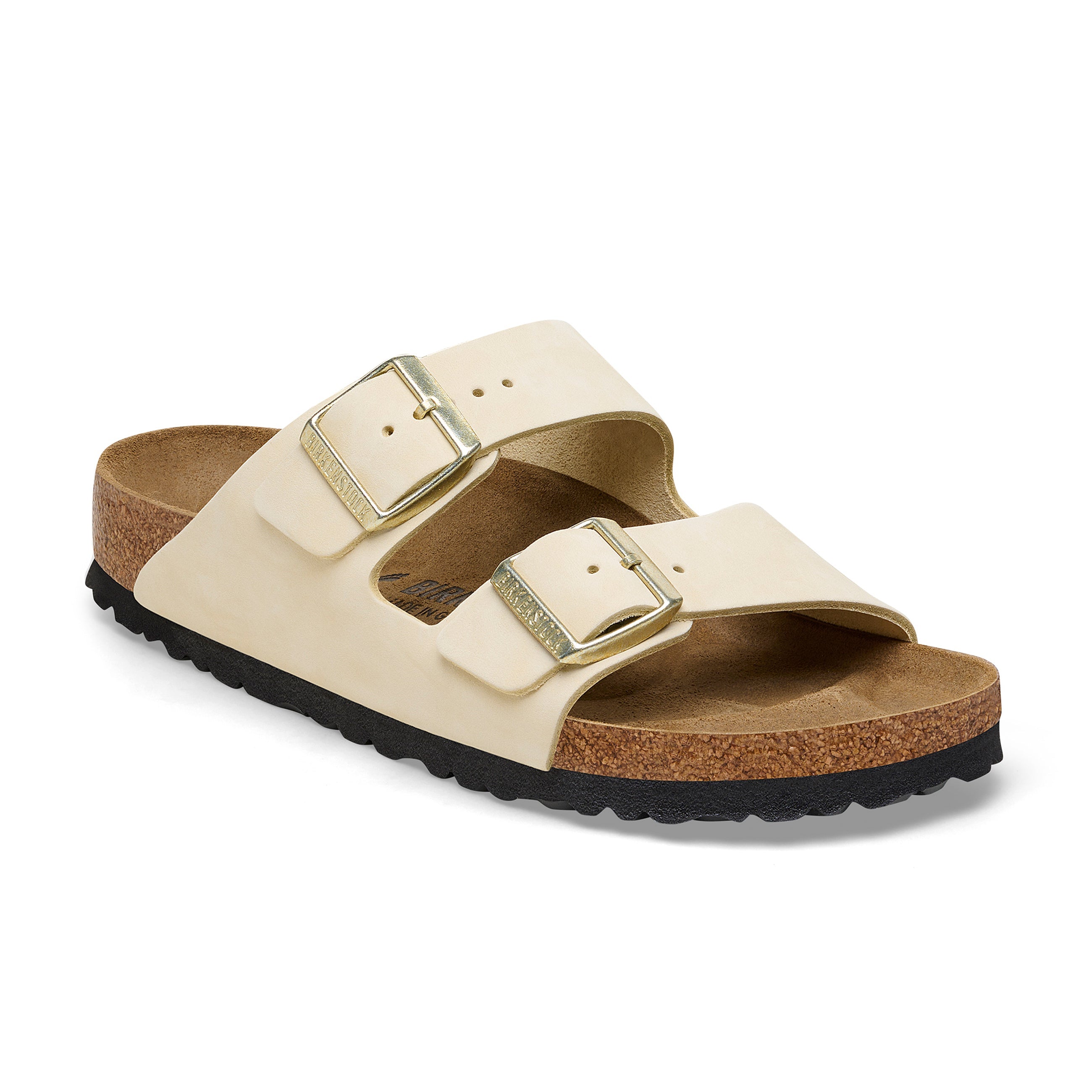 Birkenstock Arizona Ecru Nubuck Leather Narrow in Arizona Ecru Nubuck