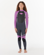 Rip Curl Kids Omega 3/2 Back Zip Wetsuit Steamer in Purple