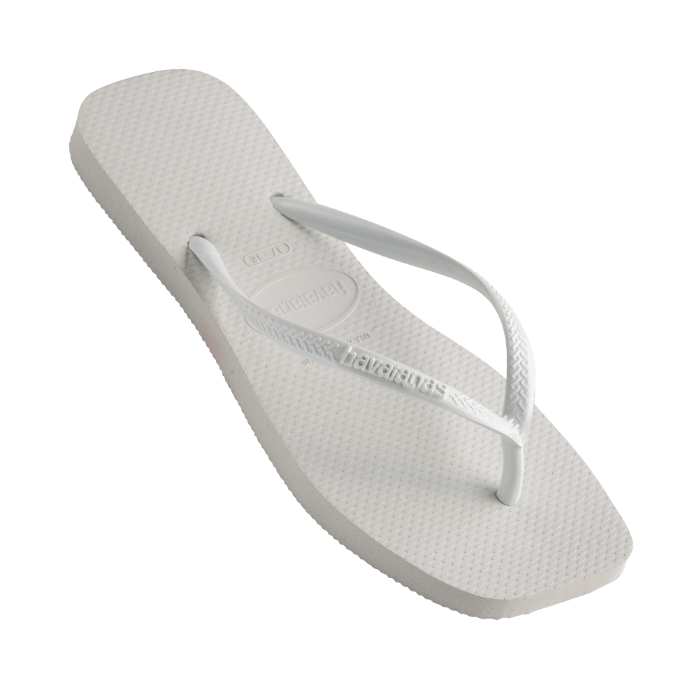 Havaianas Slim Square Solid White in Solid White
