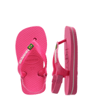 Havaianas Baby Brasil Logo Pink Flux/White in White