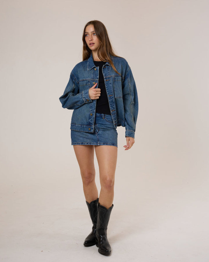 Thrills Bailey Jacket - Vanish Mid Blue in Vanish Mid Blue