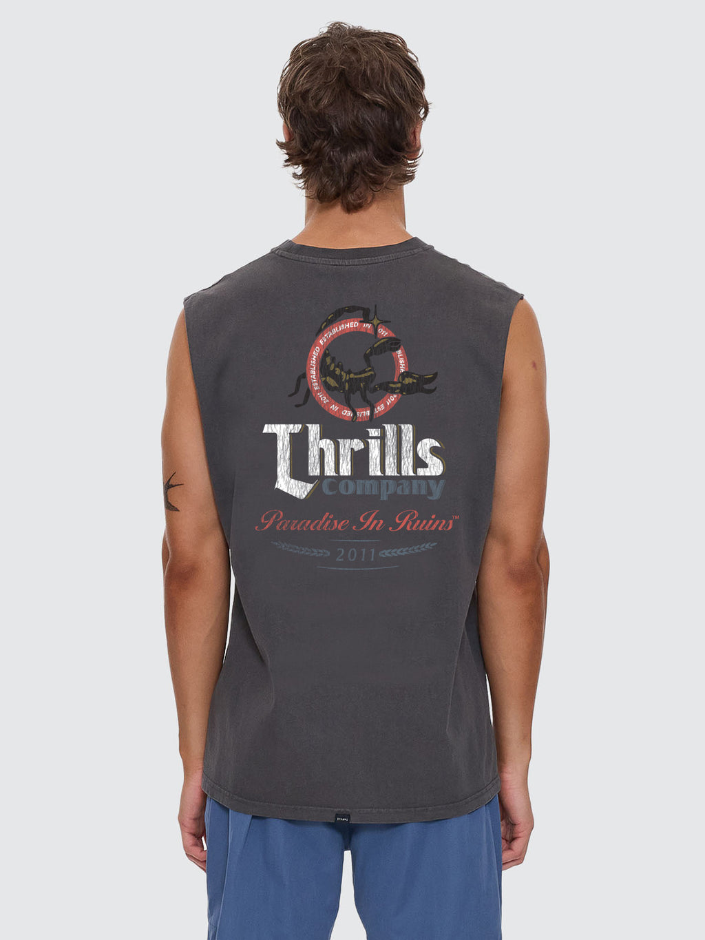 Thrills Co Banquet Merch Fit Muscle Tee� - Merch Black in Merch Black