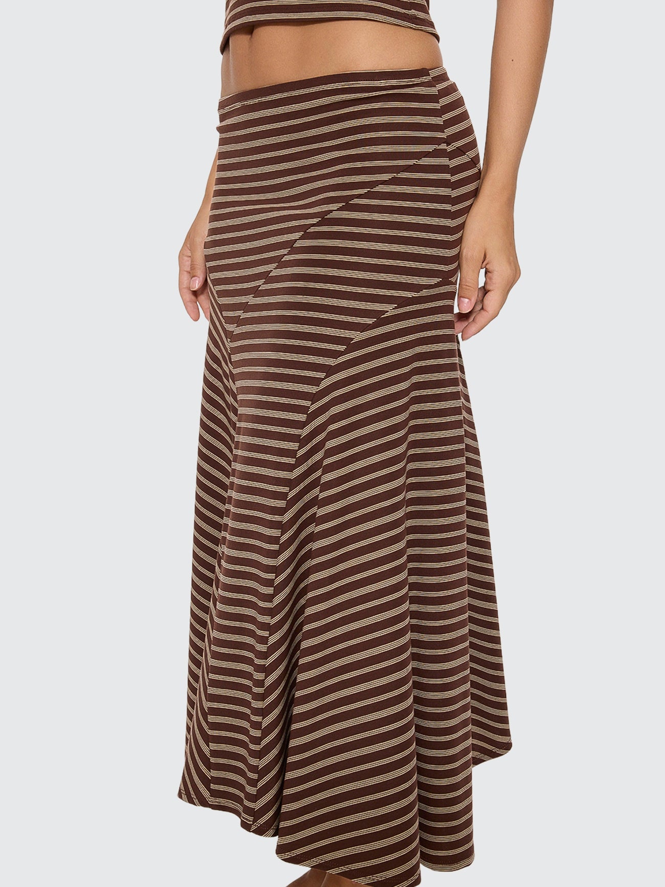 Thrills Co Best Of Luck Sienna Midi Skirt - Cocoa in Cocoa