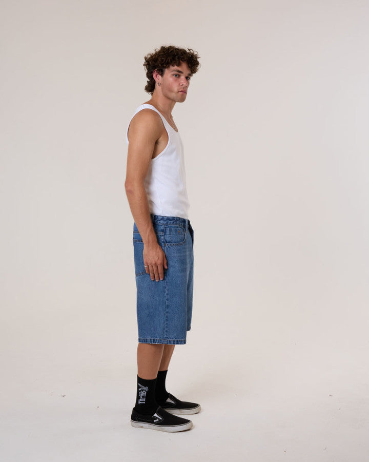 Thrills Big Slacker Denim Short - Stoned Blues in Stoned Blues