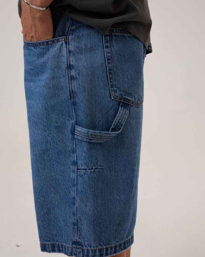Thrills Big Slacker Denim Short - Stoned Blues in Stoned Blues