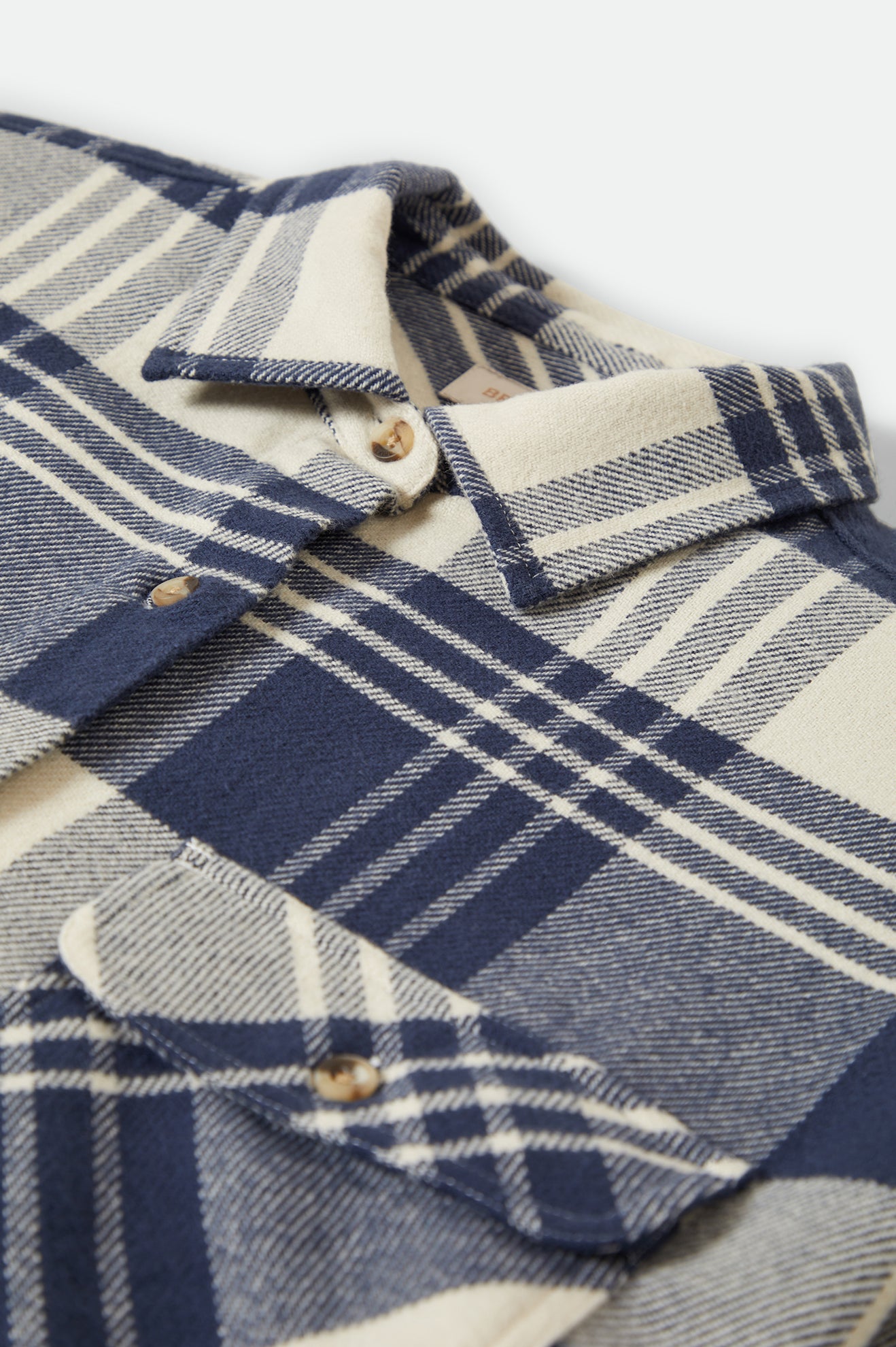 Brixton Bowery W Classic Flannel in AZURE BLUE/WHITECAP PLAID