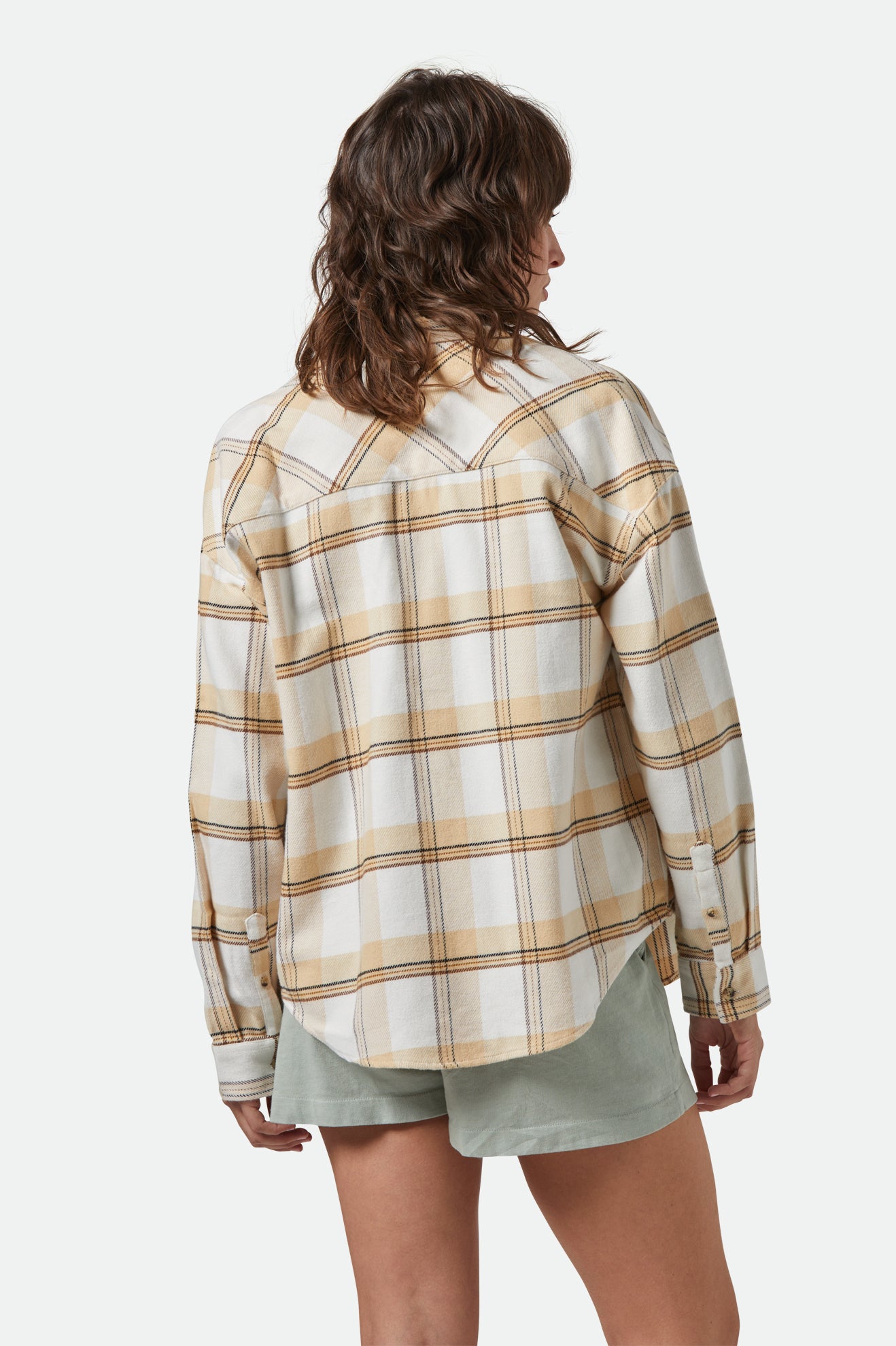 Brixton Bowery W Classic Flannel in AZURE BLUE/WHITECAP PLAID