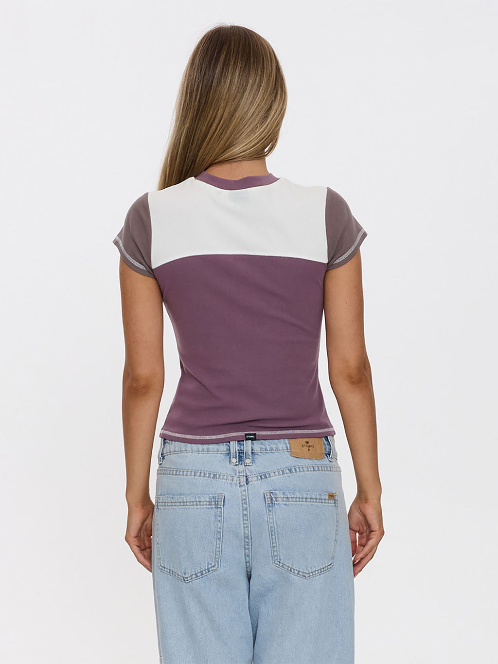 Thrills Co Break Point Panelled Club Tee - Vintage Mauve in Vintage Mauve
