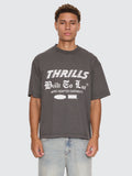 Thrills Co Built To Last Oversize Box Crop Tee - Merch Black in Merch Black