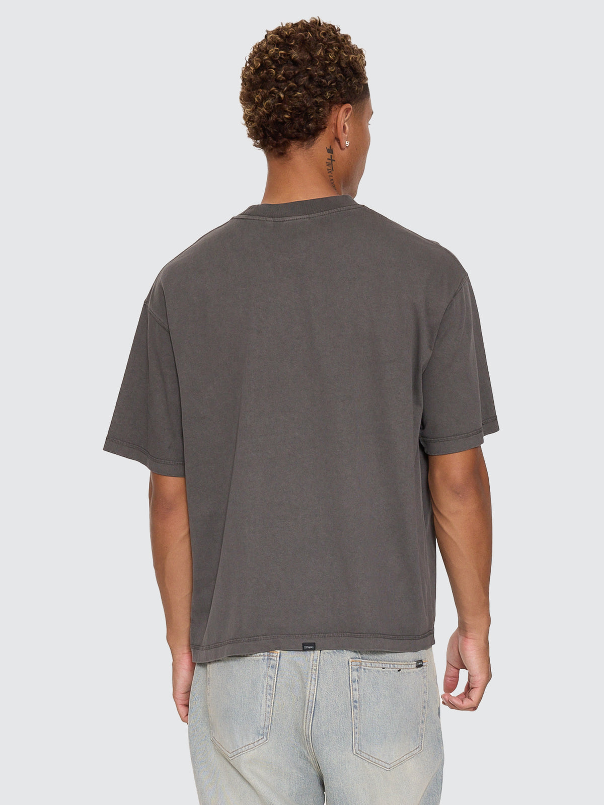 Thrills Co Built To Last Oversize Box Crop Tee - Merch Black in Merch Black