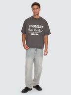 Thrills Co Built To Last Oversize Box Crop Tee - Merch Black in Merch Black