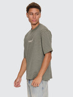 Thrills Co Built To Last Stripe Oversize Box Crop Tee - Beetle in Beetle