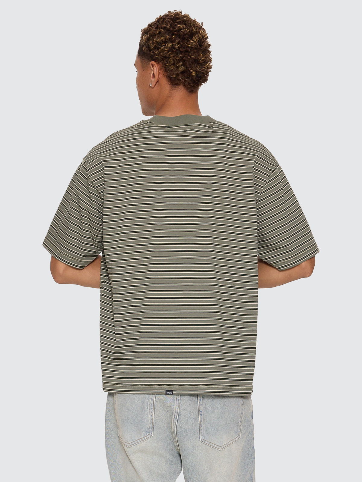 Thrills Co Built To Last Stripe Oversize Box Crop Tee - Beetle in Beetle