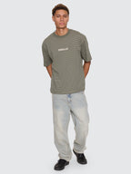 Thrills Co Built To Last Stripe Oversize Box Crop Tee - Beetle in Beetle