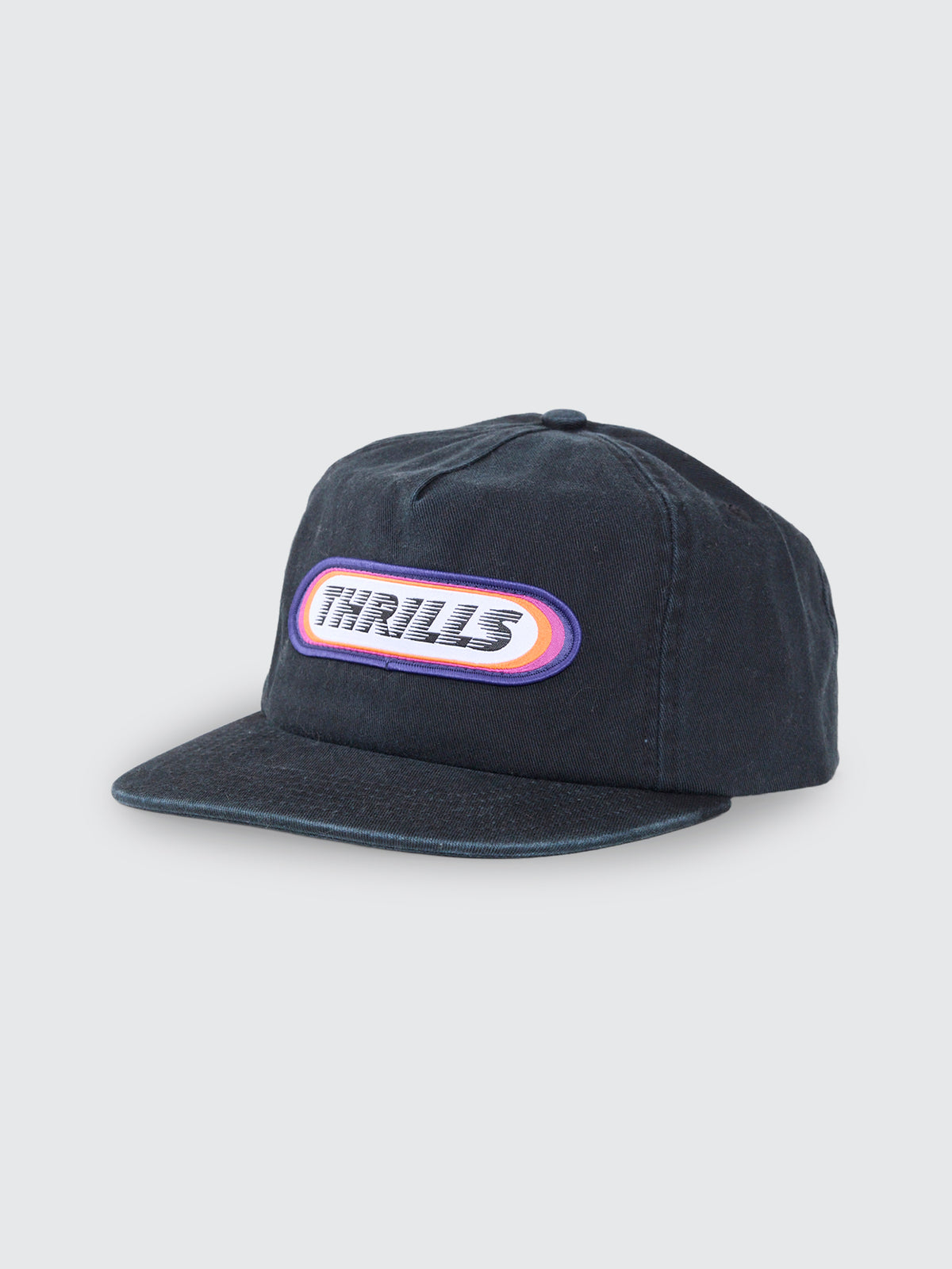 Thrills Co Built To Win 5 Panel Cap - Black in Black