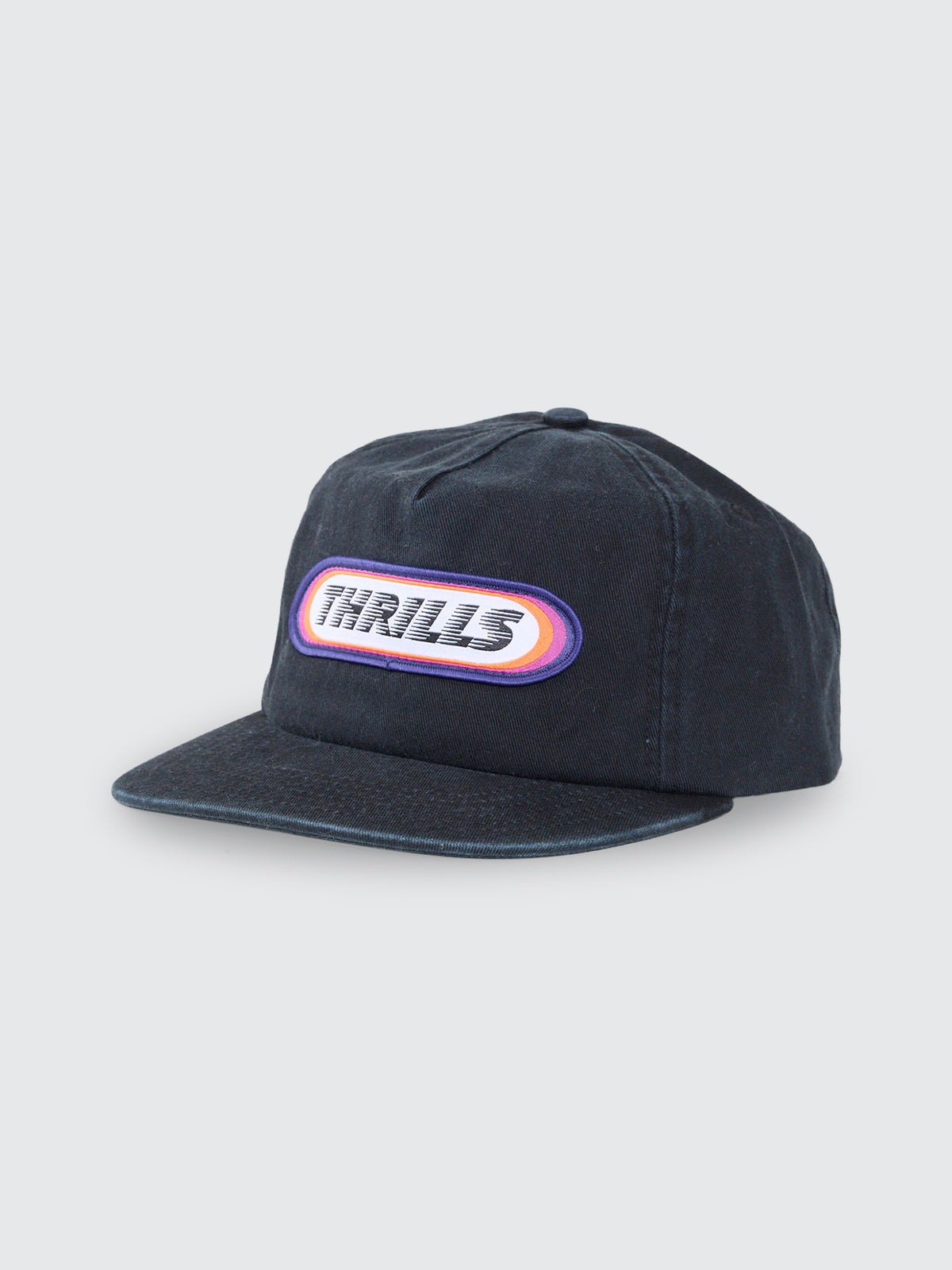 Thrills Co Built To Win 5 Panel Cap - Black in Black