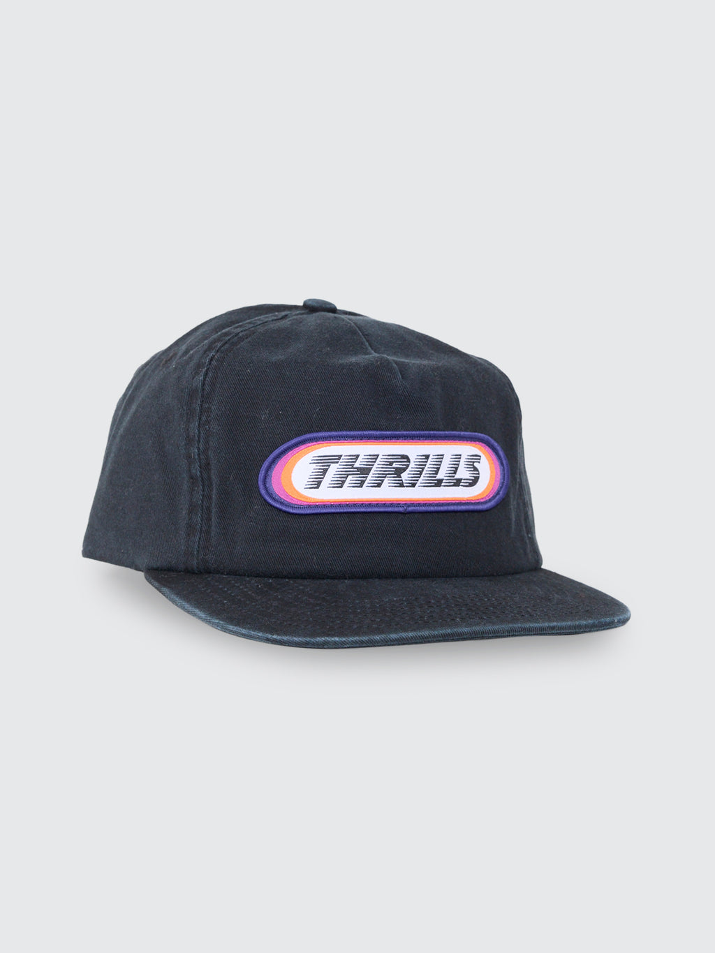 Thrills Co Built To Win 5 Panel Cap - Black in Black