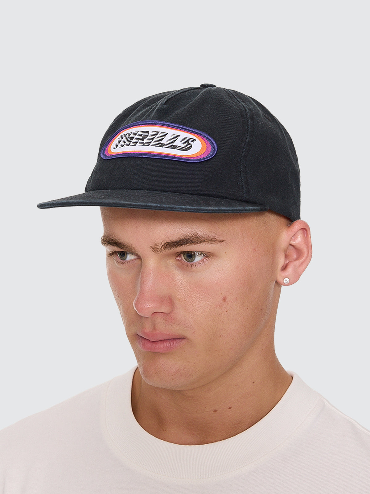 Thrills Co Built To Win 5 Panel Cap - Black in Black
