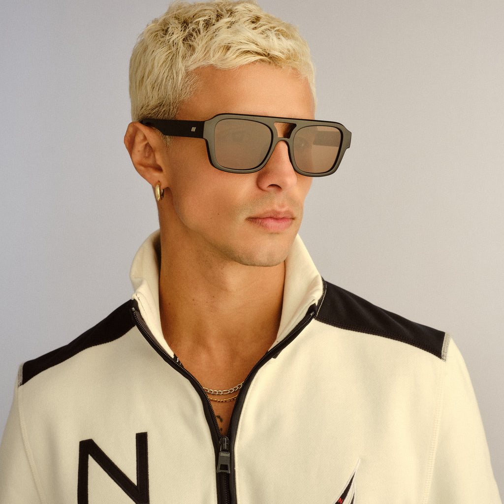 Le Specs SUBZERO + BLACK in BROWN MONO POLARIZED