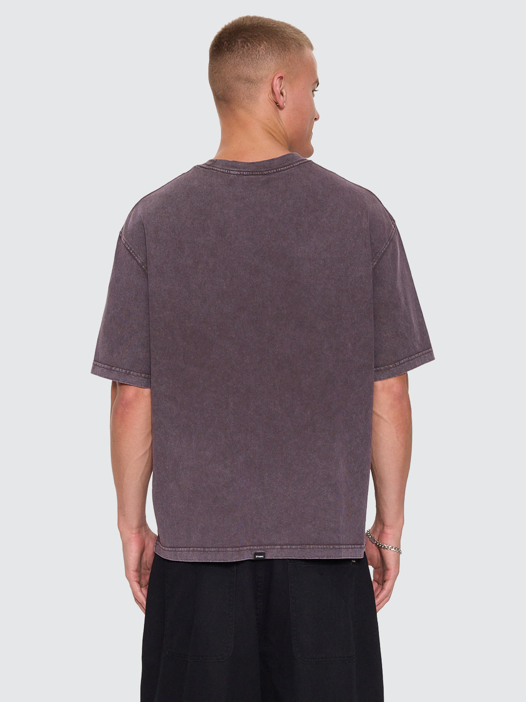 Thrills Co Natural Occurence Oversize Box Crop Tee - Purple Black Marble in Purple Black Marble