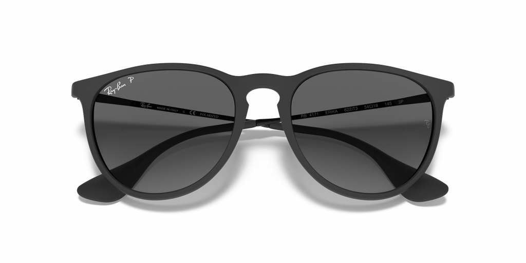 Ray-Ban® ERIKA RUBBER BLACK LIGHT GREY in Rubber Black