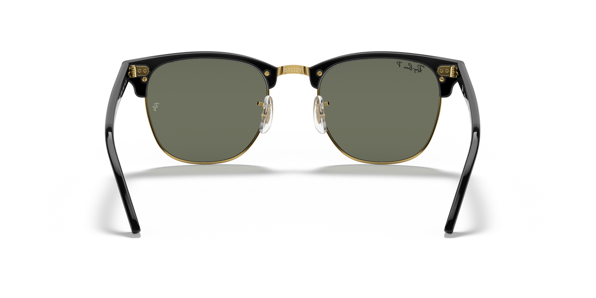 Ray-Ban® CLUBMASTER BLACK G-15 GREEN in Black & Gold