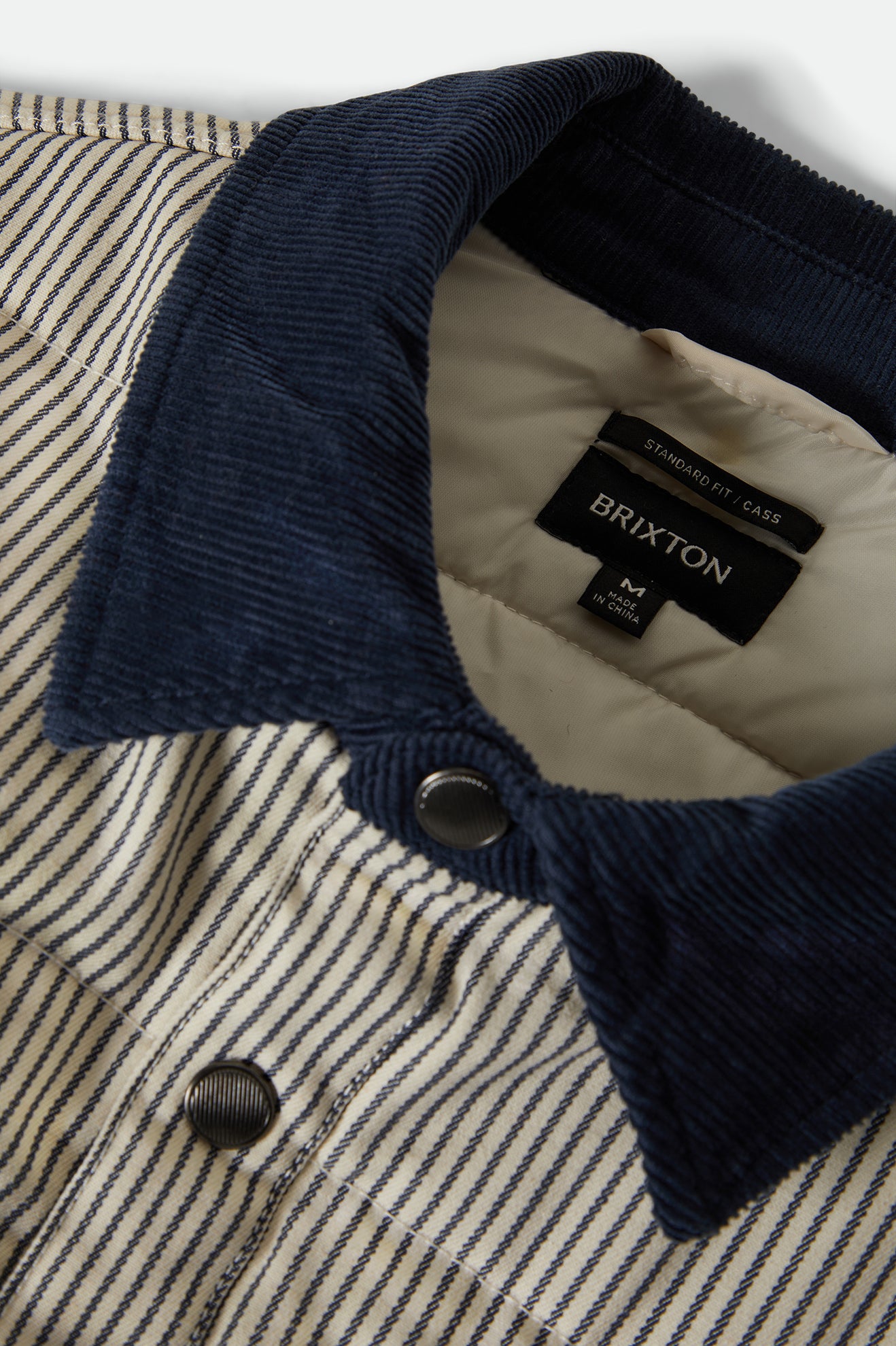Brixton Cass Jacket in WHITECAP/MOOD INDIGO HICKORY S