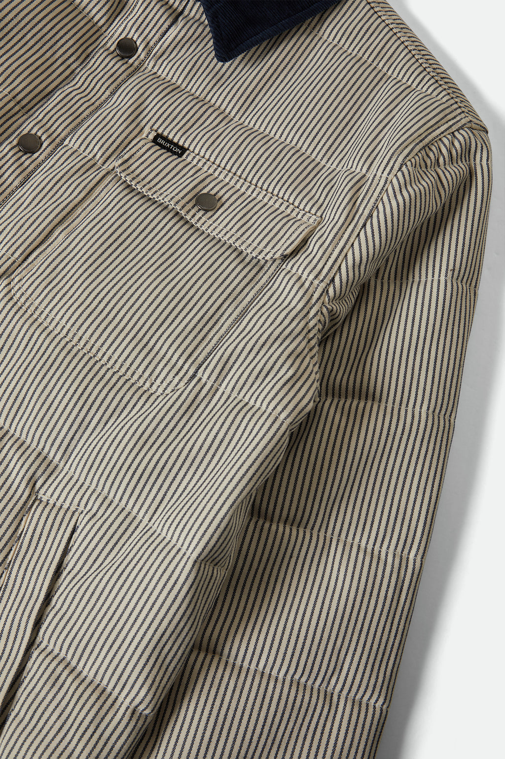 Brixton Cass Jacket in WHITECAP/MOOD INDIGO HICKORY S