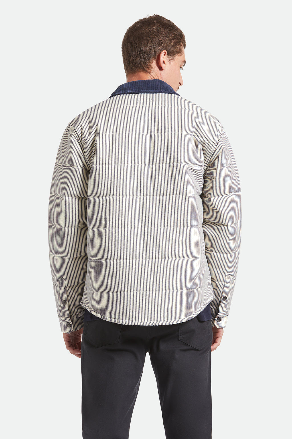 Brixton Cass Jacket in WHITECAP/MOOD INDIGO HICKORY S