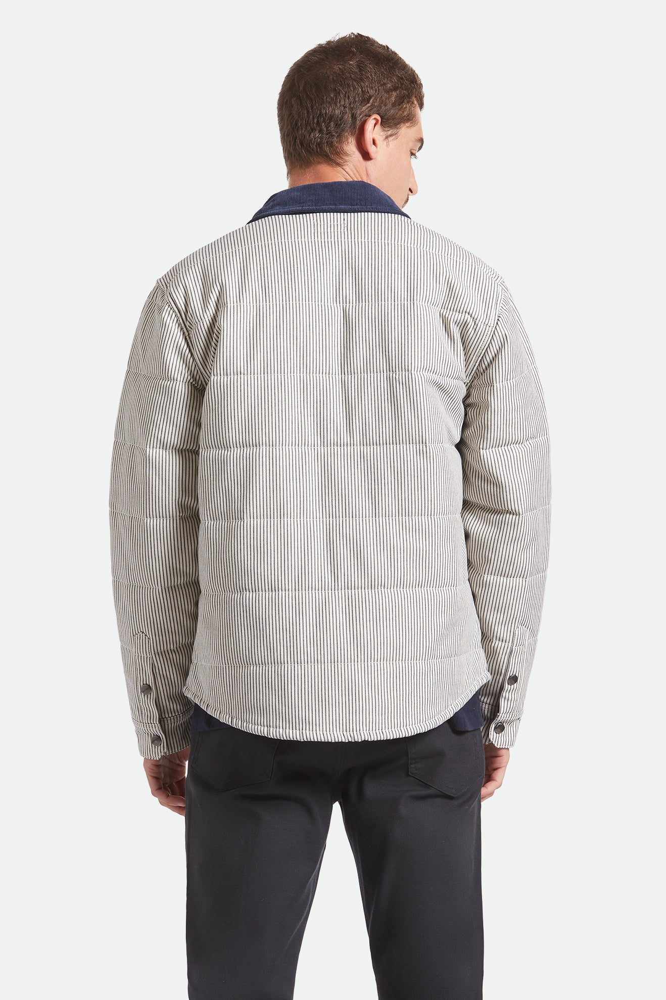 Brixton Cass Jacket in WHITECAP/MOOD INDIGO HICKORY S