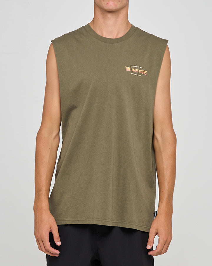 The Mad Hueys Caught Fk All Skull | Muscle - Olive in OLIVE