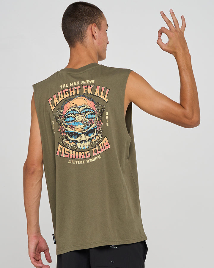 The Mad Hueys Caught Fk All Skull | Muscle - Olive in OLIVE