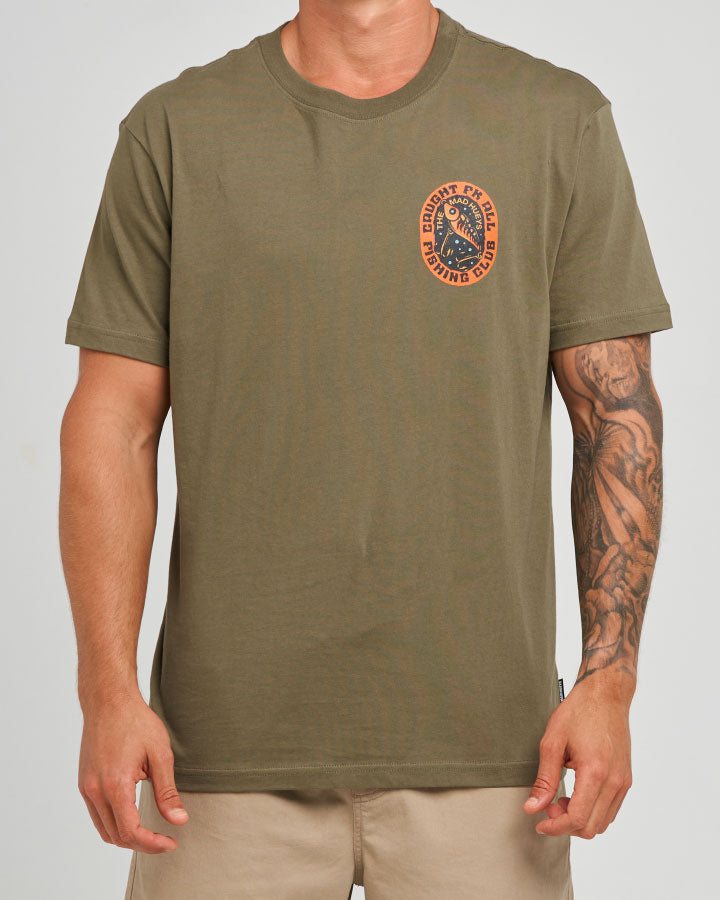 The Mad Hueys Caught Fk Skull | Ss Tee in OLIVE