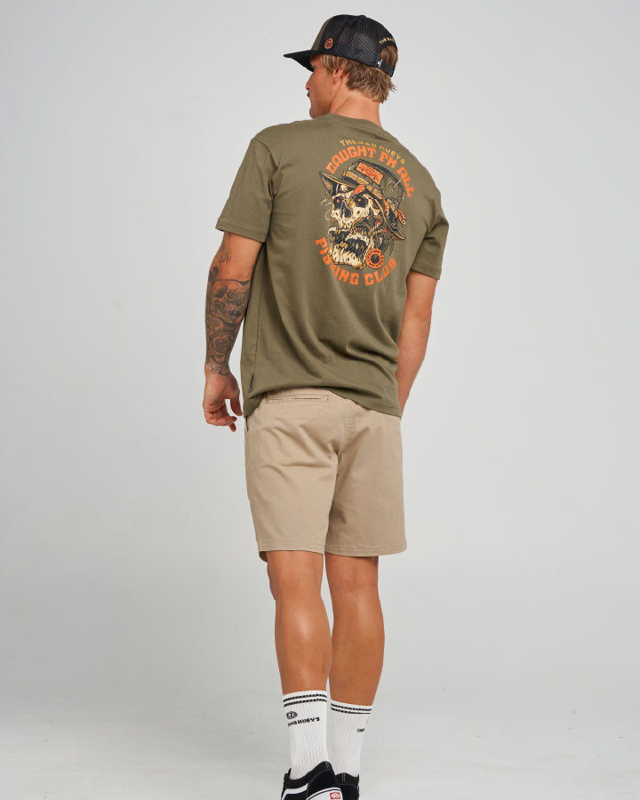 The Mad Hueys Caught Fk Skull | Ss Tee in OLIVE