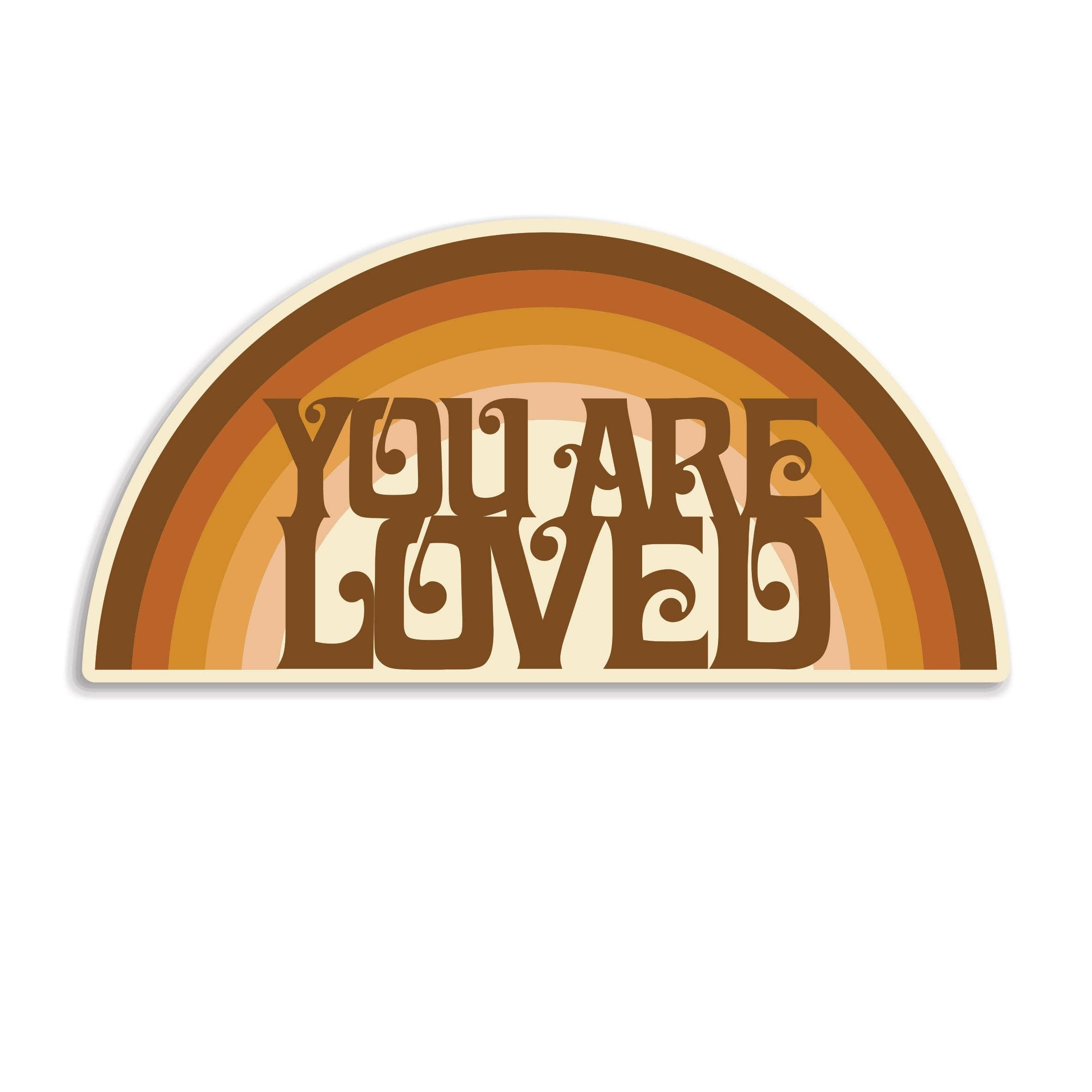 Harley and J You Are Loved Rainbow Waterproof Vinyl Sticker in Single