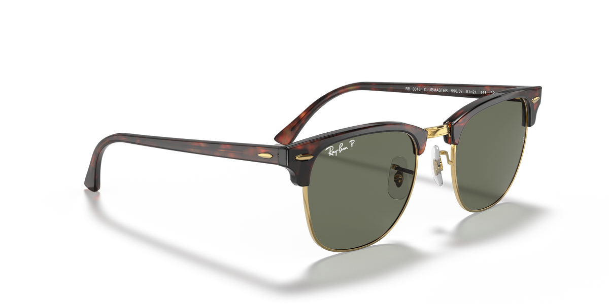 Ray-Ban® CLUBMASTER RED HAVANA G-15 GRE in Tortoise On Gold
