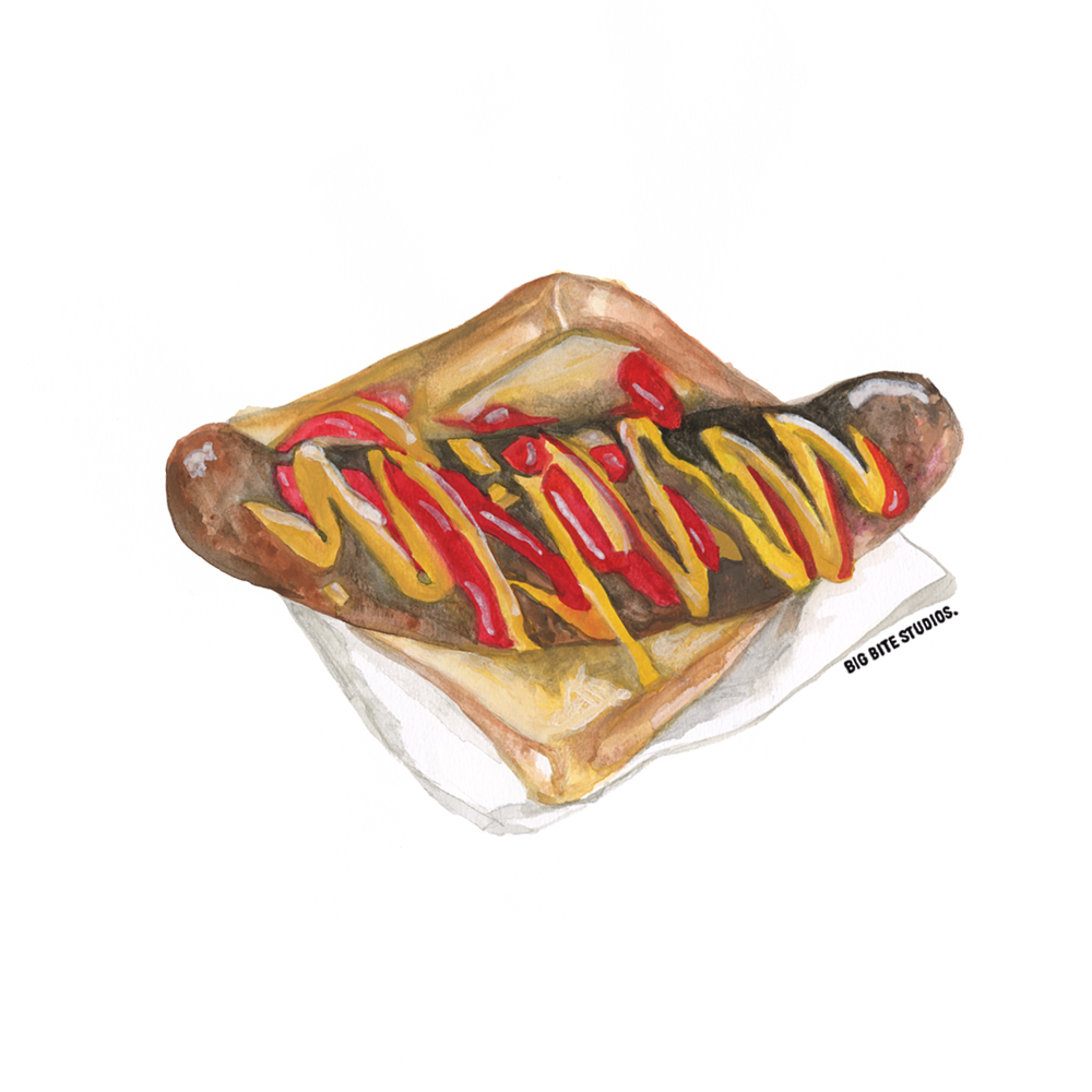 Big Bite Studios Sausage Sizzle Waterproof Sticker — By Big Bite Studios in Single